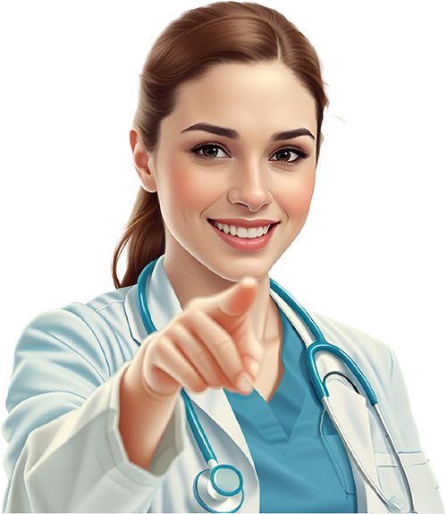 healthcare professional pointing at you